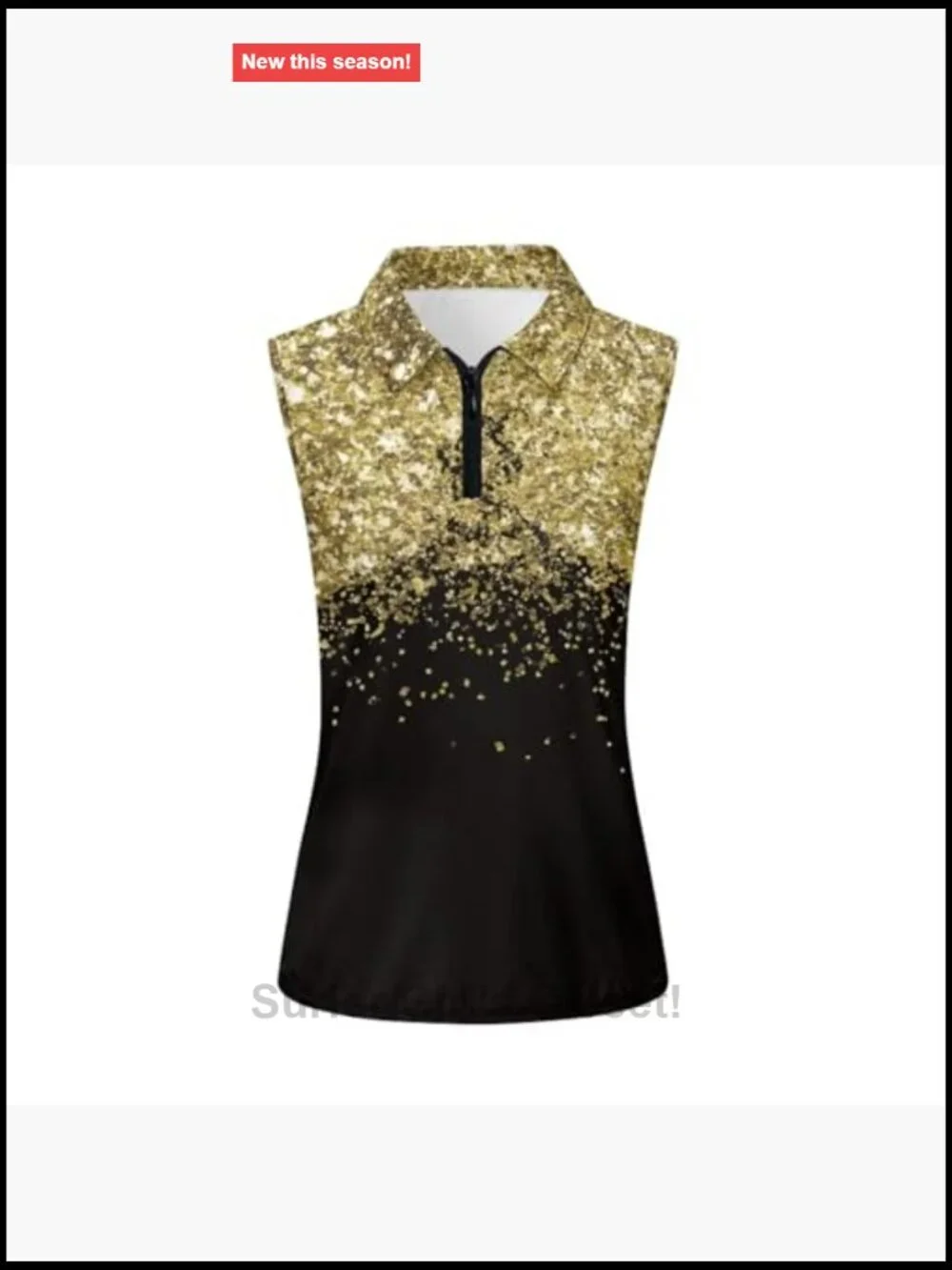 Sleeveless Zip Up Dry Fit Golf Tennis Tank Top